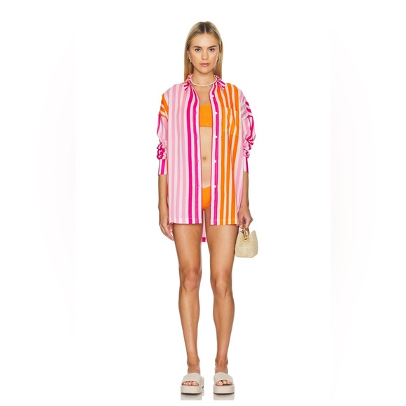 Revolve Beach Riot Alex Top / Cover Up- Sunset Stripes Sz s/m - Picture 4 of 16